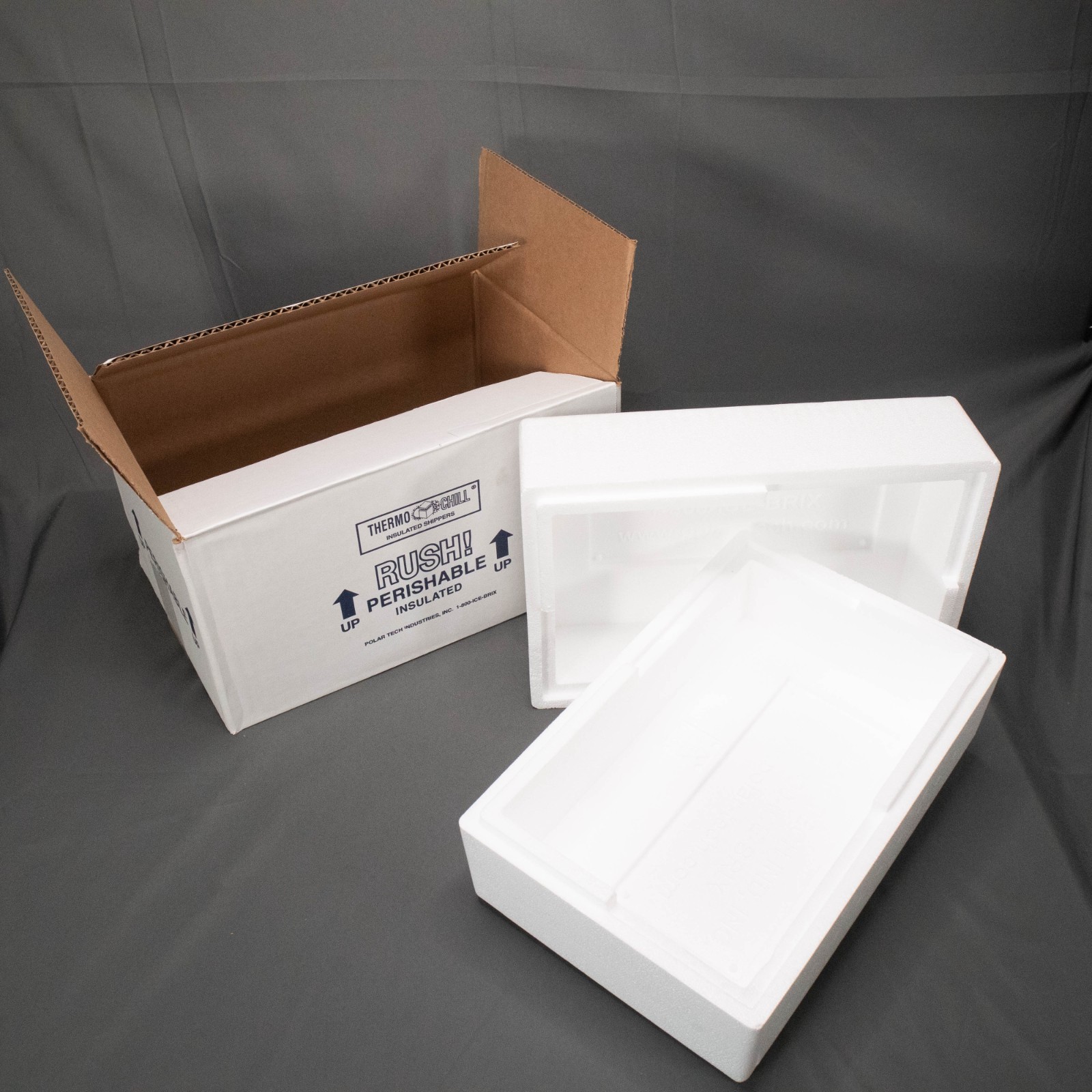 Polar Tech 13″ x 9.5″ x 7.75″ Thermo Chill Insulated Carton Foam Shipper 1 inch