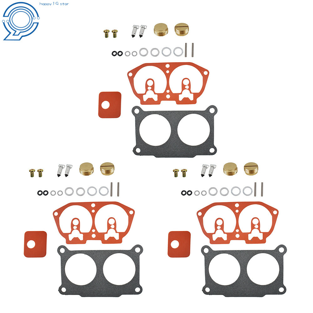 3× Carburetor Rebuild Kit 150 175 200 225 HP 86-95 For Outboard V-6 For Yamaha