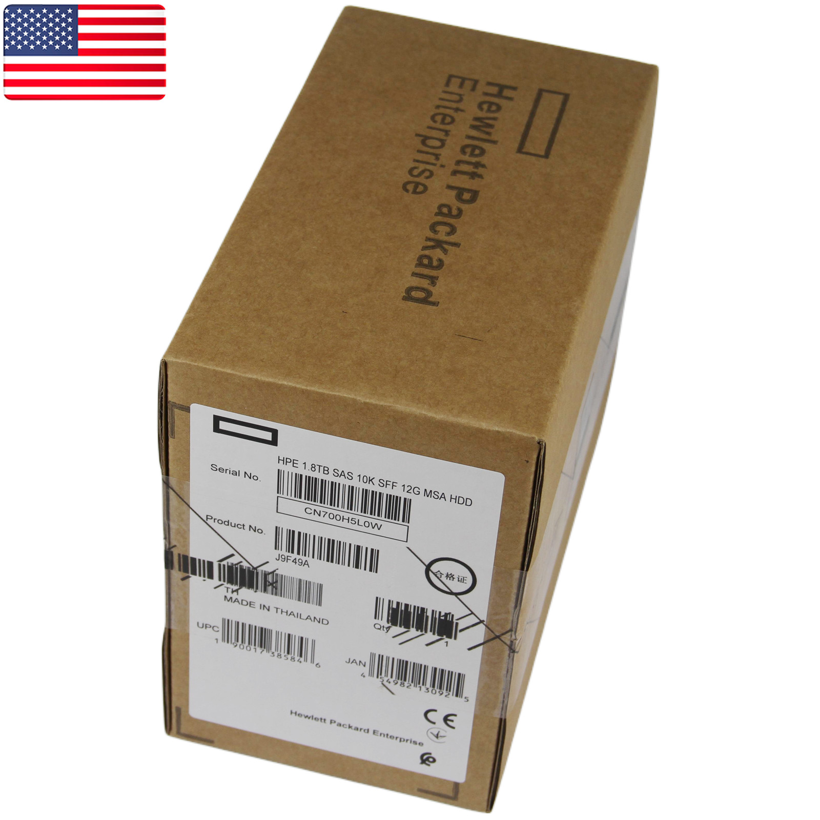 HPE J9F49A MSA 1.8TB 2.5″ SAS 10K 12G SFF BC HDD Hard Drive 787649-001 New -US