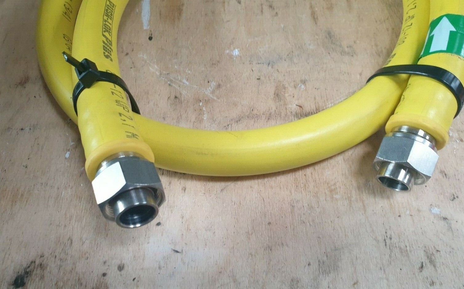 PARKER 801-12 YELLOW PUSH-LOK PLUS 300PSI PNEUMATIC HOSE 1500MM W/ STAINLESS FIT