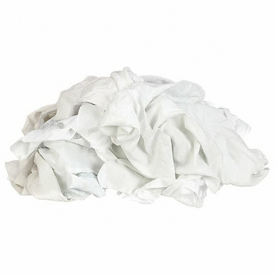 GRAINGER APPROVED G211025PC Cloth Rag, Sheeting, White, Varies, 25 lb