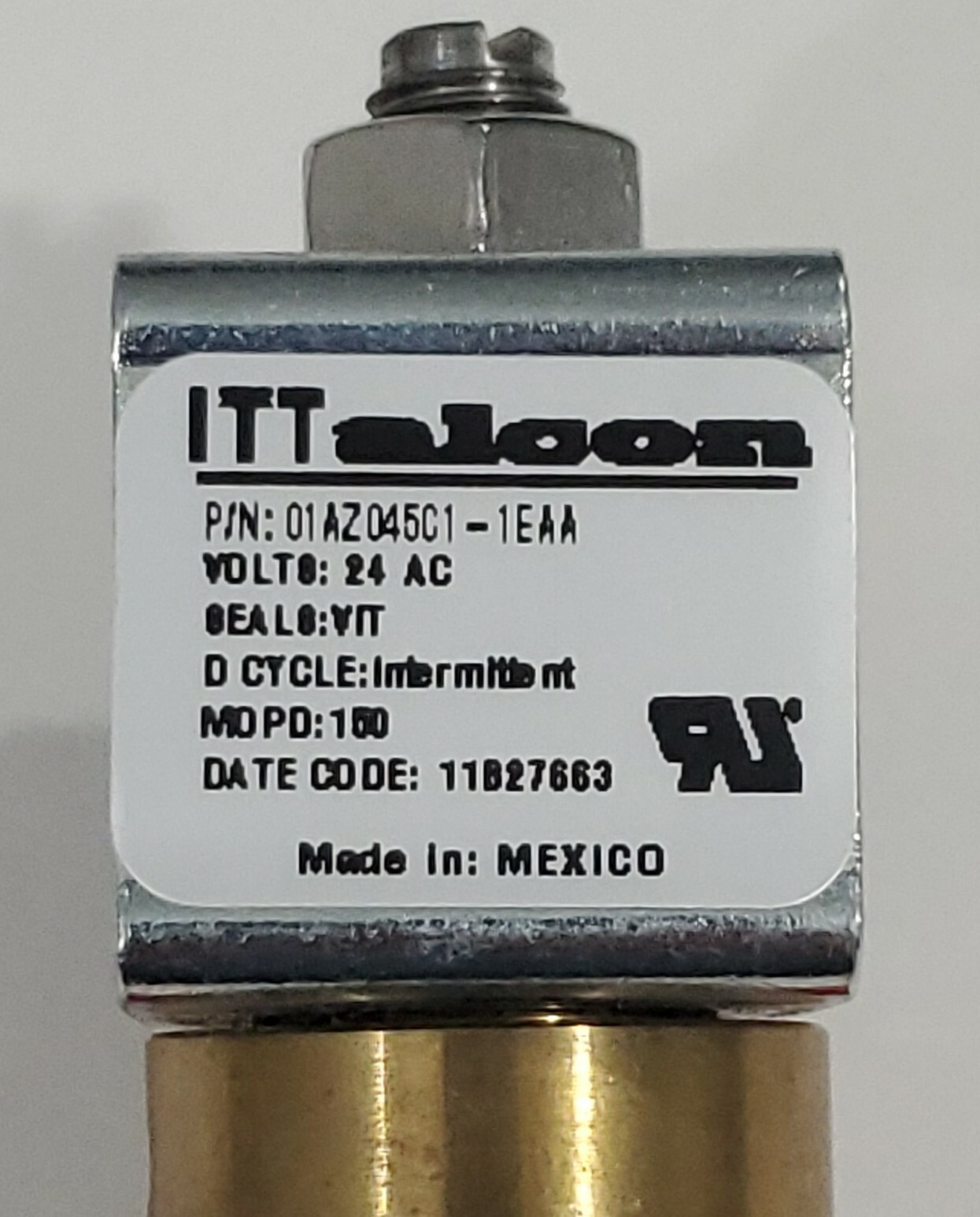 *NEW* ITT Alcon 01AZ045C1-1EAA 1/8″ NPT Brass Body Solenoid Valve 24Vac Warranty