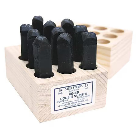 Young Bros Stamp Works 03103 00-09 Hand Stamp Kit, Double Digit Number Set
