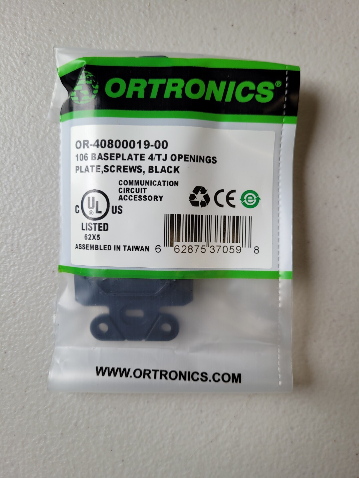 NEW Box of 5 Ortronics OR-40800019-00 106 Baseplate 4/TJ Black NEW