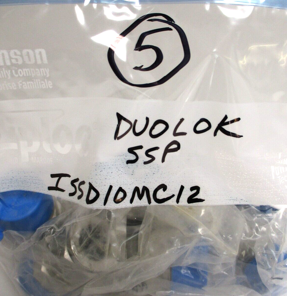 DUOLOK SSP , ISSD10MC12 , 3/4″ MNPT X 5/8″ TUBE FITTING , LOT OF 5 , SURPLUS