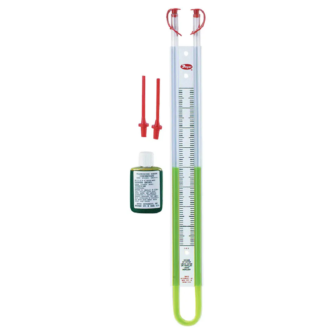 Dwyer 1221-36-W/M Flex-Tube U-Tube Manometer, 18-0-18 INWC