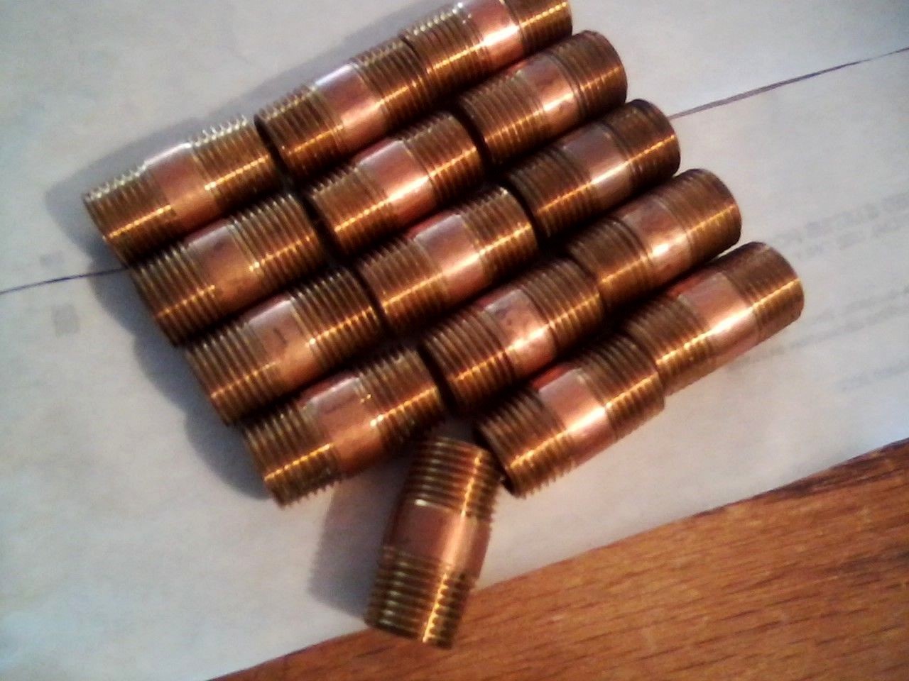 (15) LOT PARKER 215PN-8 DAYCO 112B08 BRASS PIPE CLOSE NIPPLE FITTING 1/2X1-1/2″