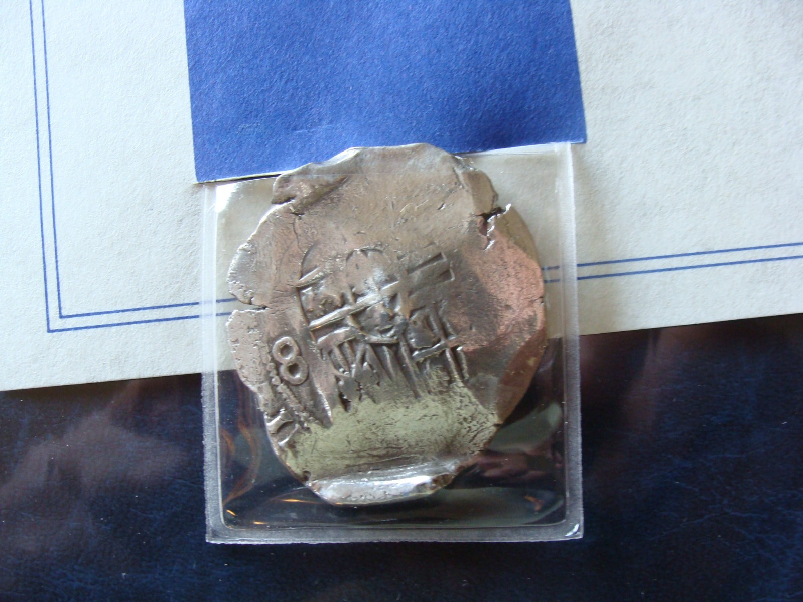 1641 Spanish/Mexico 8 Reales Shipwreck large Silver coin. Treasure Concepcion
