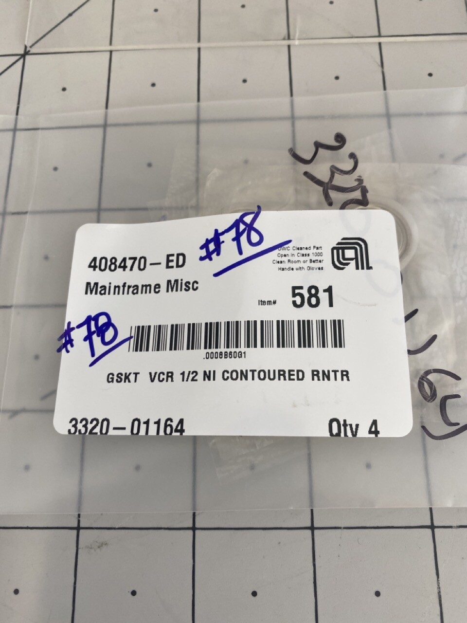 Parker Gasket, Contoured Retainer50-8V-NI-R Applied Materials/AMAT 3320-01164