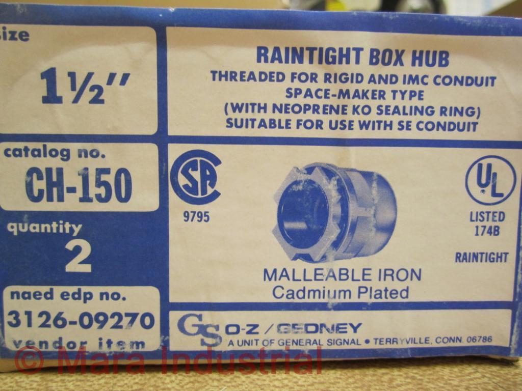 O-Z/Gedney CH-150 Raintight Box Hub (Pack of 6)