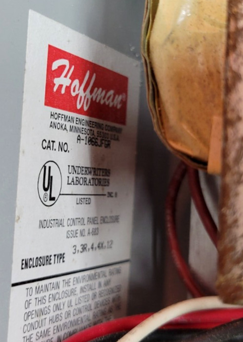 WATER CONTROL ASSEMBLY, HOFFMAN A-1066JFGR, 10 X 6 X 6
