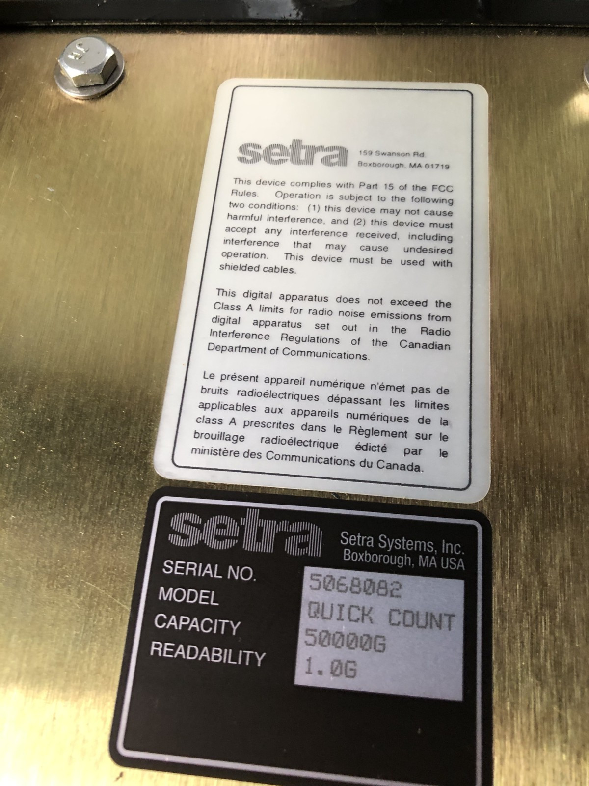Setra Quick Count Scale 50000G 110 Lbs Readability 1.0G