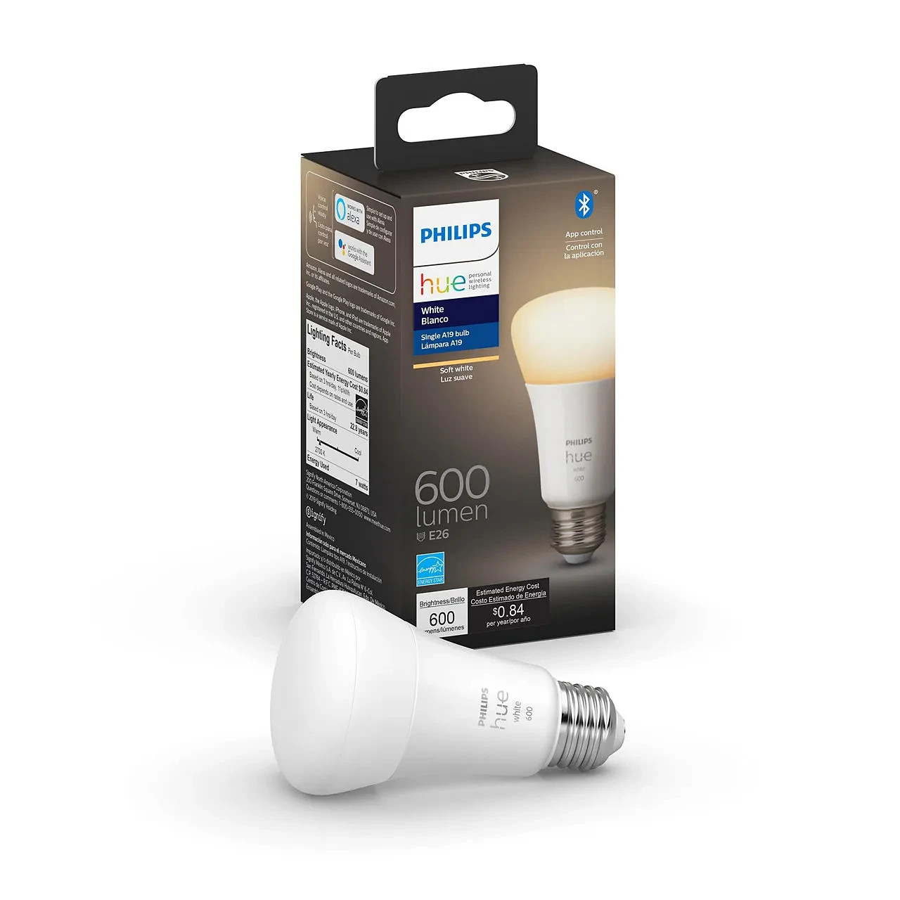 Philips Hue Soft White A19 E26 Bulb 600 Lumens 2 PACK