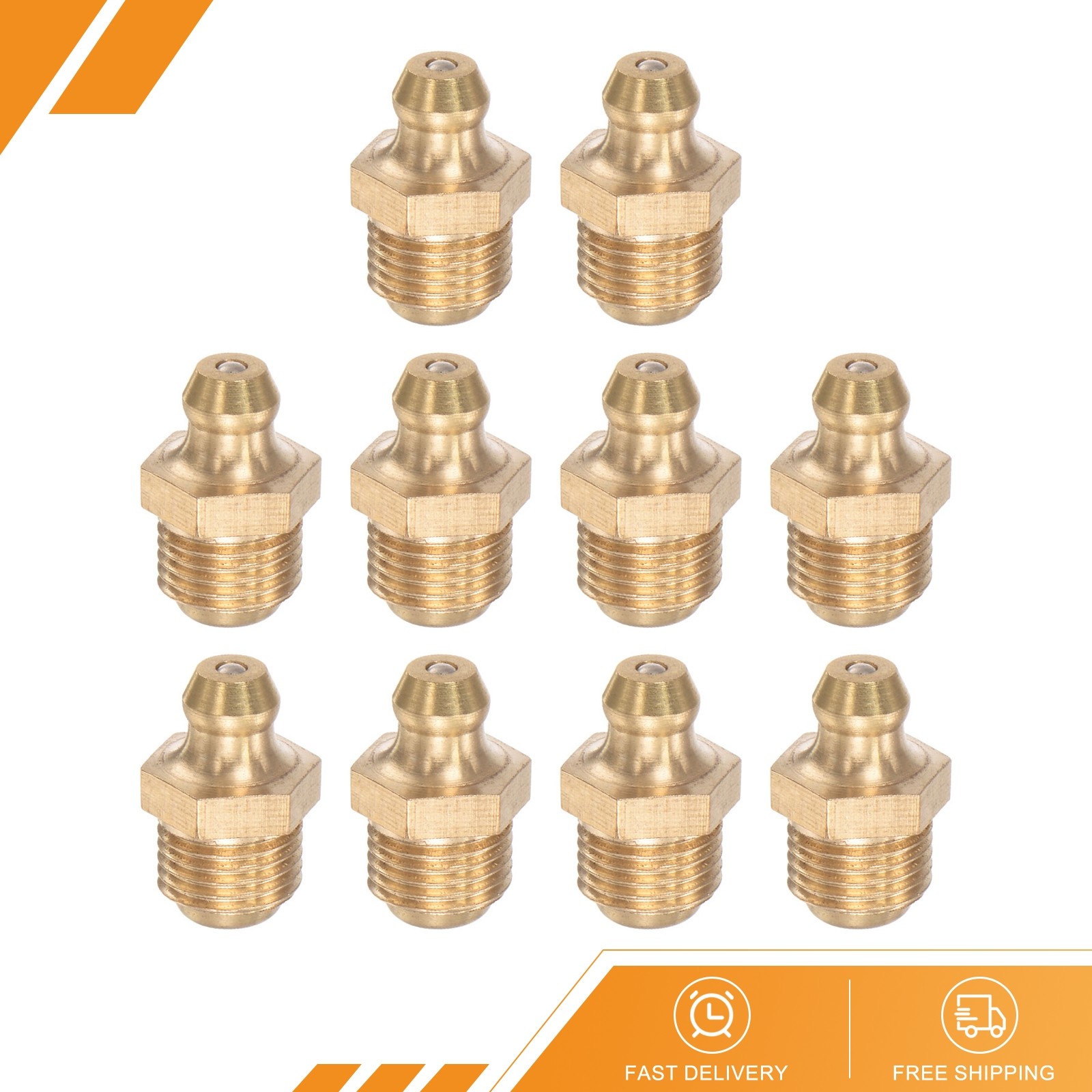 20Pack Brass Straight Hydraulic Grease Fitting M10 x 1mm Thread