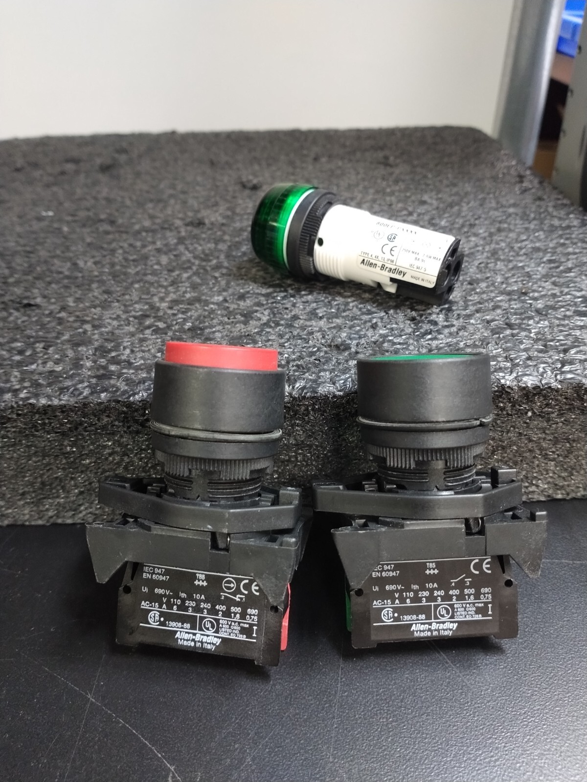 Assorted Lot of Industrial Panel Mount Push Switches with Indicating Lights