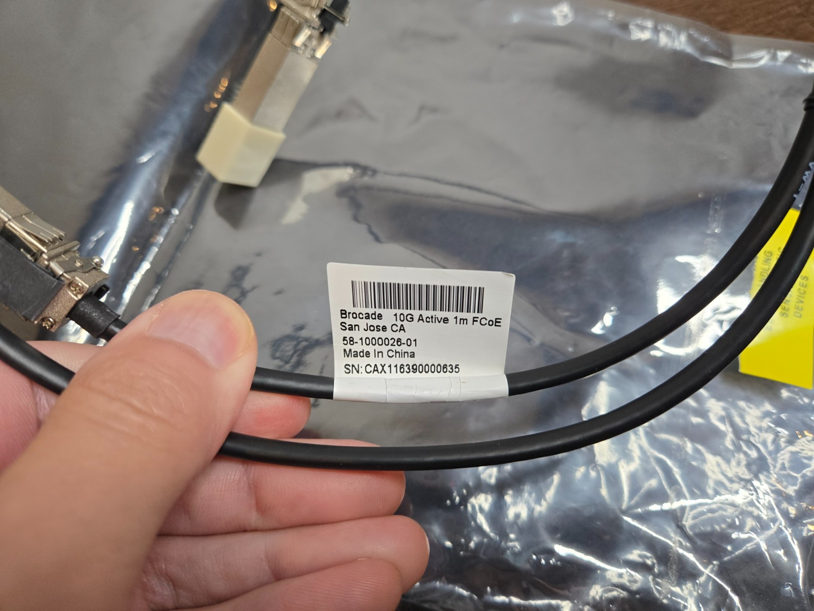 NEW Brocade 58-1000026-01 1m 10G Active Direct Attach SFP+ Copper Twinax Cable