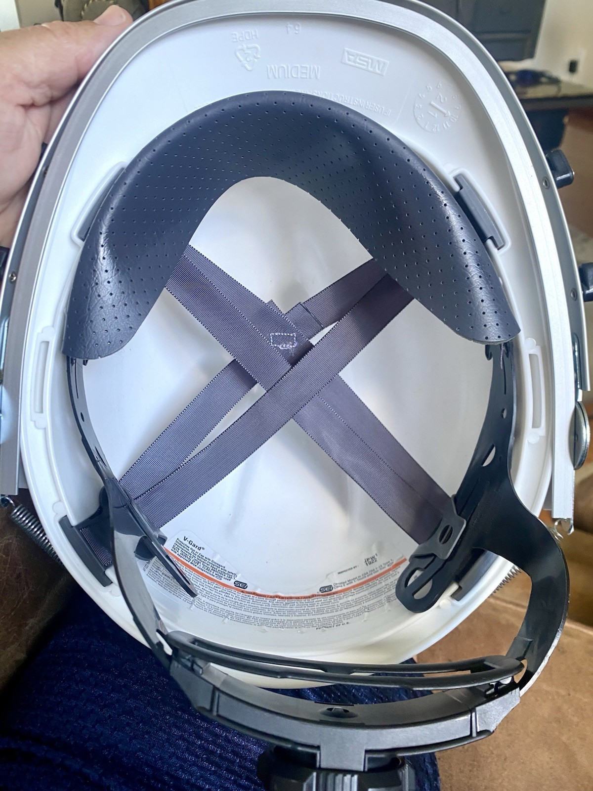 MSA V Gard White Hard Hat & MCR Safety 102 Aluminum Face Shield Frame Class E