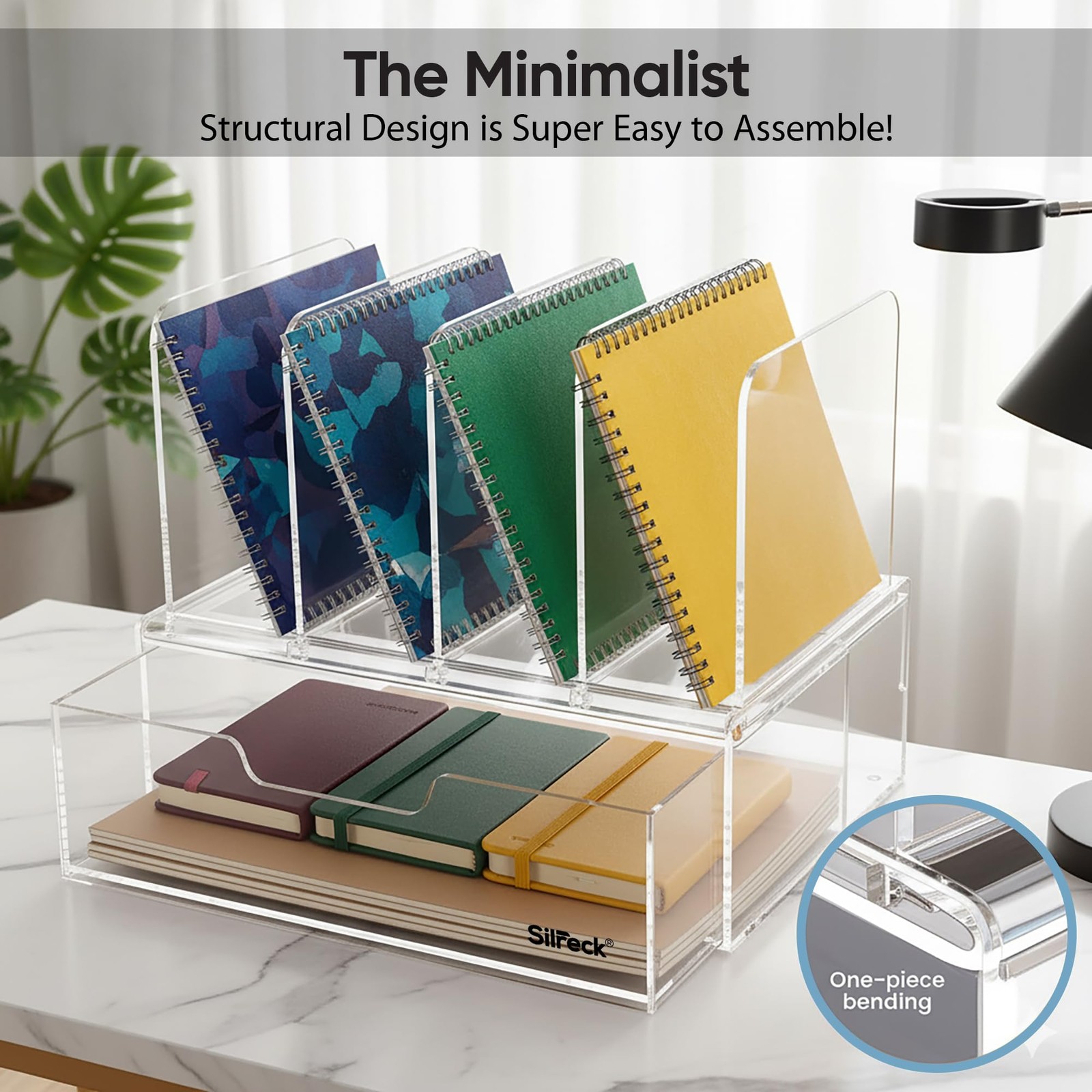 Acrylic Desktop Organizer Easy-Access Drawer I Clear Storage