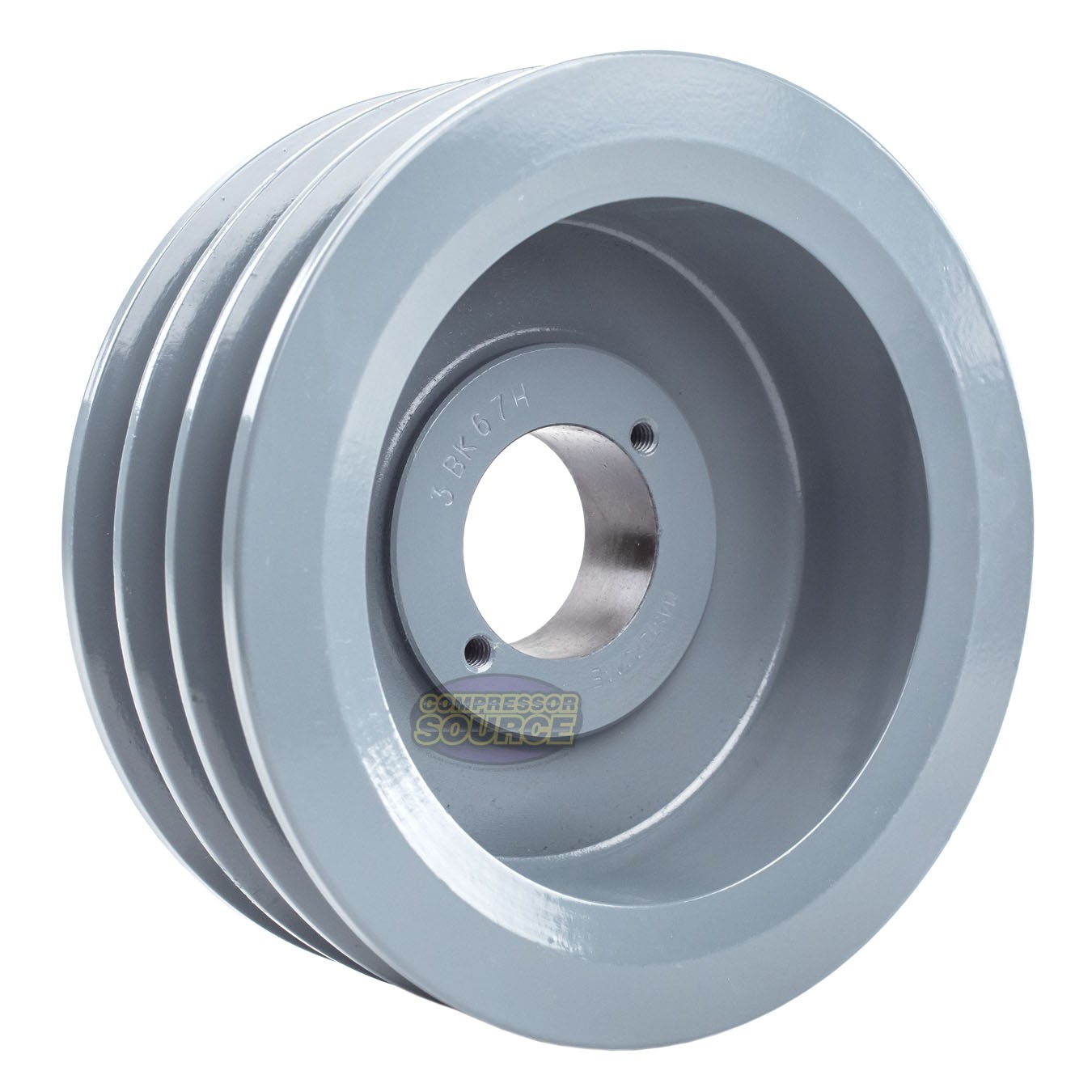 Cast Iron 6.5″ Triple Groove Pulley 3 Belt B Section 5L 1-1/8″ Sheave Bushing