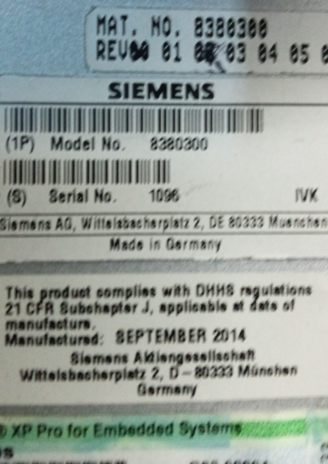 Siemens 3099744 aka 8380300 Celsius M410 P4 Radis PC