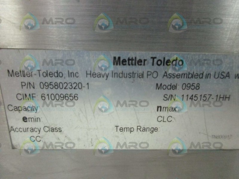 METTLER TOLEDO 095802320-1 WEIGHT MODULE SCALE UNMP