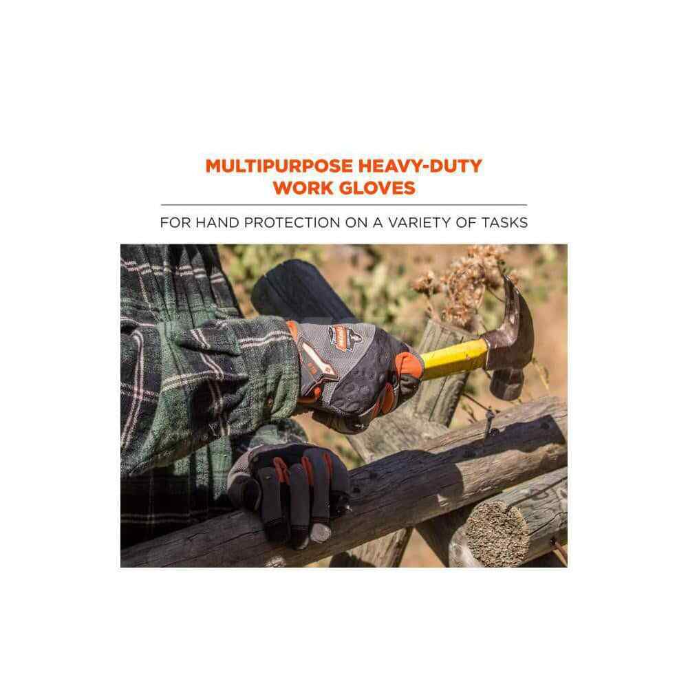 Ergodyne 17044 General Purpose Work Gloves: Large, Padded Palm Grip