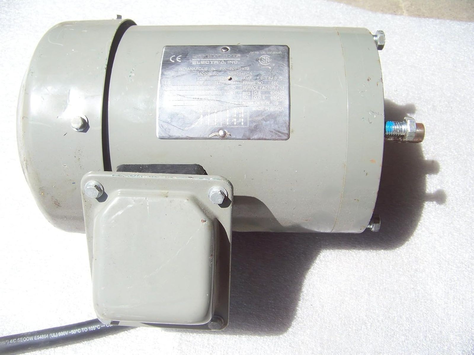 Sterling General Purpose Electric Motor, 1/2 HP, 1760 RPM NBY054FCA 3 Instock