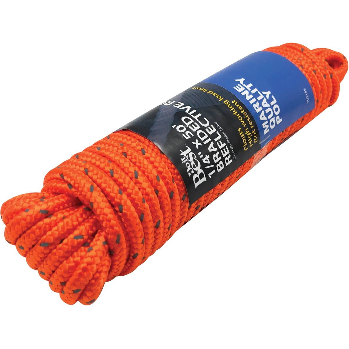 Do it Best 1/4 In. x 50 Ft. Orange Braided Reflective Polypropylene Packaged