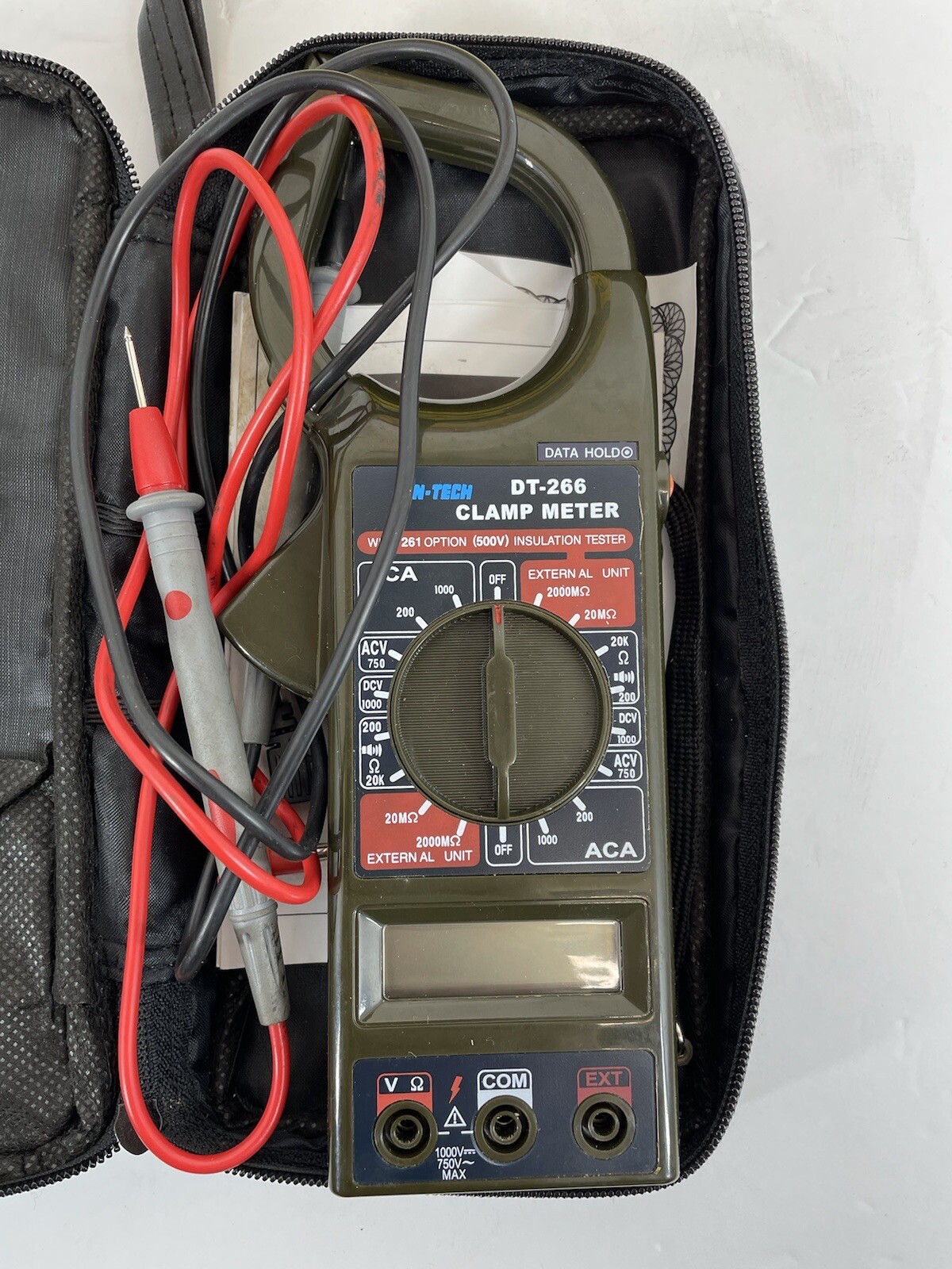 Cen-Tech Digital Clamp Meter DT-266 Tested Working In Original Box W/ Carry Case