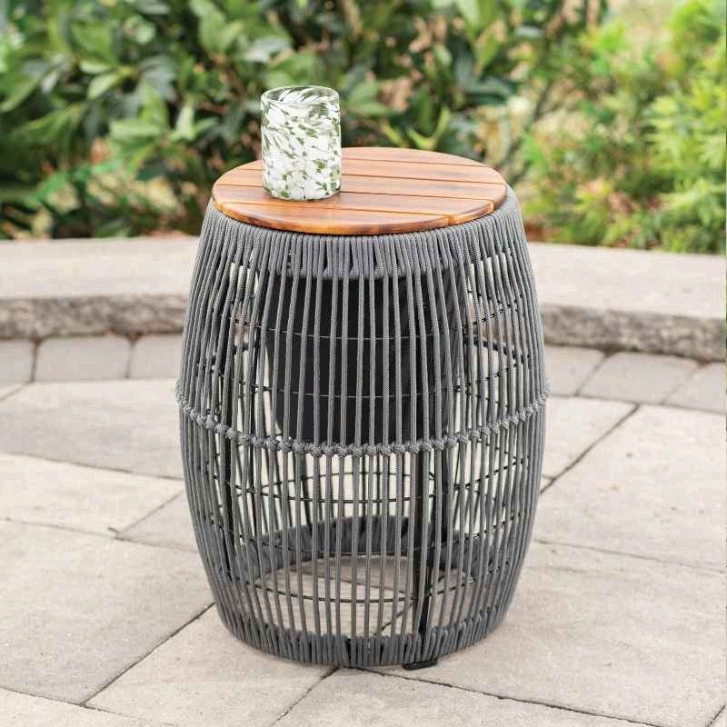 Seville Acacia Wood Side Table Solid Wood Rustic Accent End Table Natural Finish