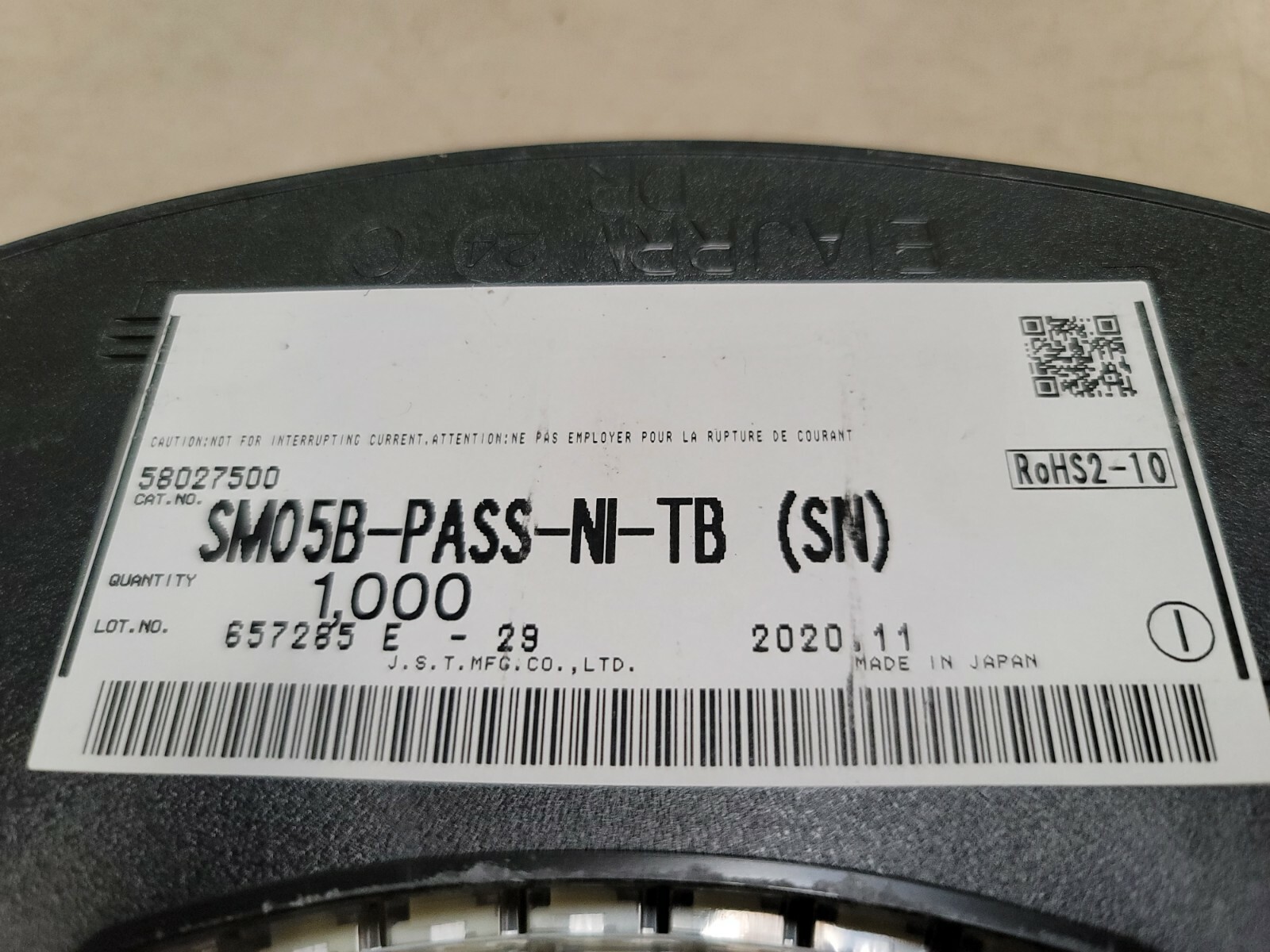 1000 PC REEL JST SM05B-PASS-NI-TB (SN)