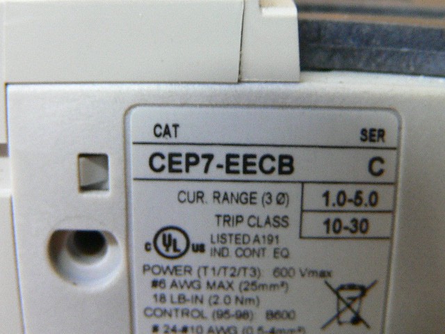 Sprecher + Schuh Cep7-Eecb Overload Relay 1.0-5.0 A