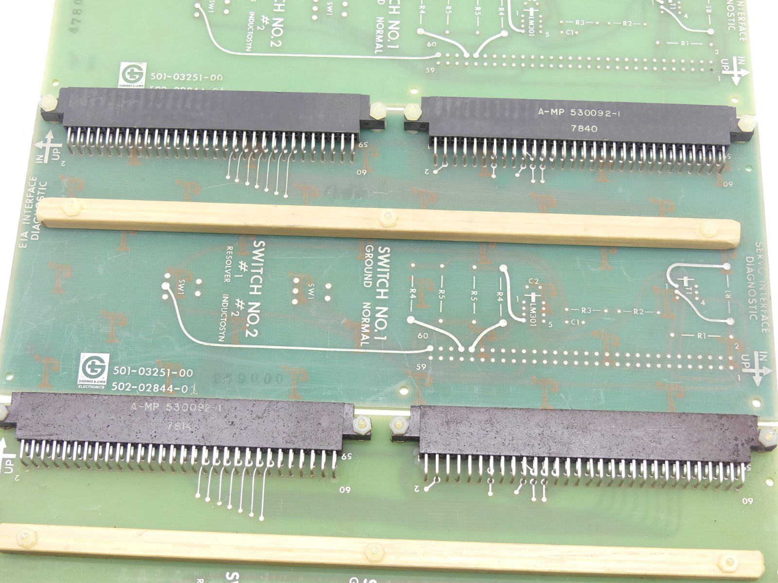 (Set of 3) Giddings & Lewis 501-03251-00 502-02844-0 Servo Interface Diagnostic