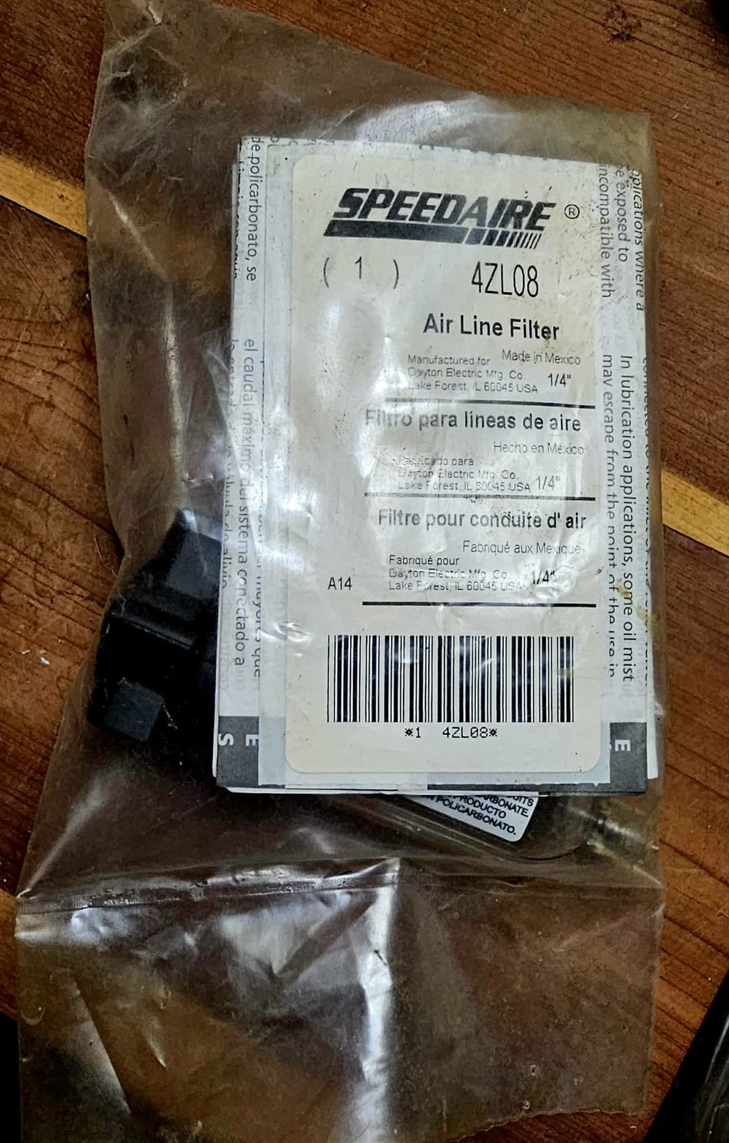 Speedaire 4Zl08 Compressed Air Filter, 150 Psi, New. Free Shipping