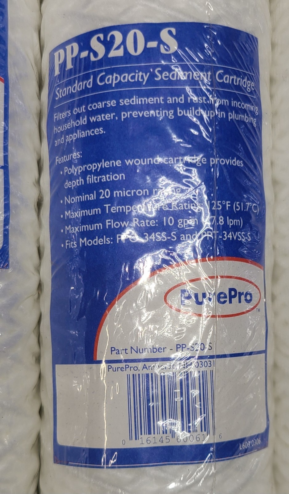 (Lot of 8) PurePro PP-S20-S Standard Capacity Sediment Cartridge