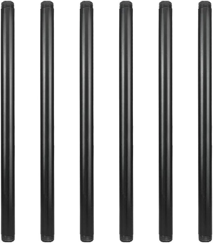 Heavy Duty Pre-cut Grey Metal Pipe 16″ x GeilSpace 6 Pack 1/2″, Industrial Steel