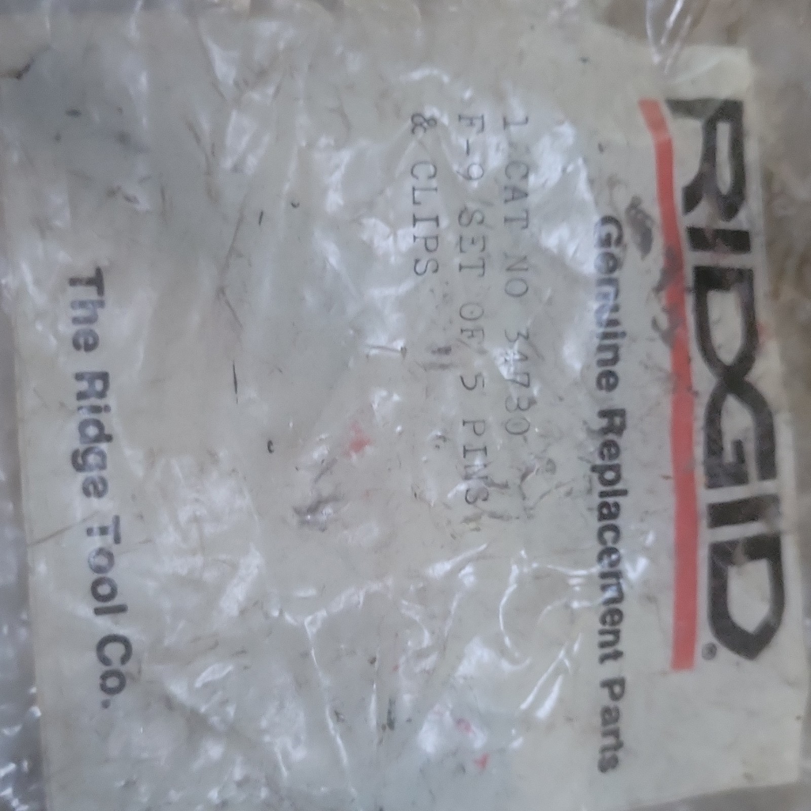 RIDGID 34780 F-9 Set of 5 Pins & Clips Genuine Replacement Parts Lot Of 2
