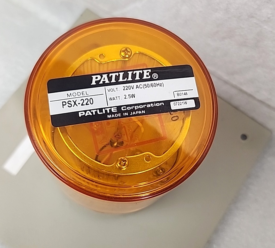 Patlite PSX-220 Amber Strobe Warning Light Fanuc A04B-0815-C324 Mounting Plate