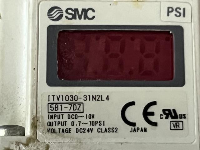 SMC Electro Pneumatic Regulator – ITV1030-31N2L4 w/Warranty