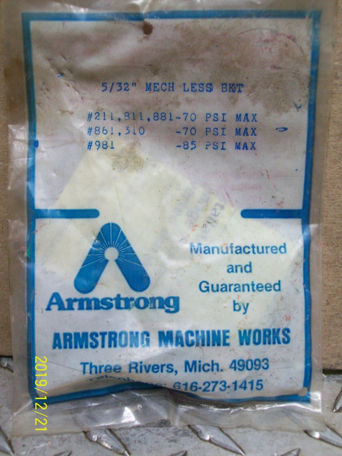 ARMSTRONG B1669-3 MECHANICAL REPAIR KIT