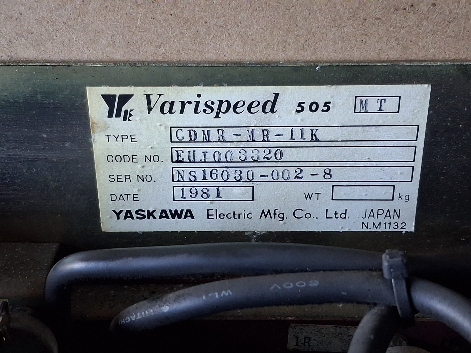 Yaskawa CDMR-MR-11K Varispeed 505 MT