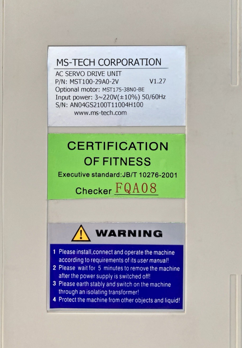 MS-TECH AC Servo Drive MST100-29A0-2V