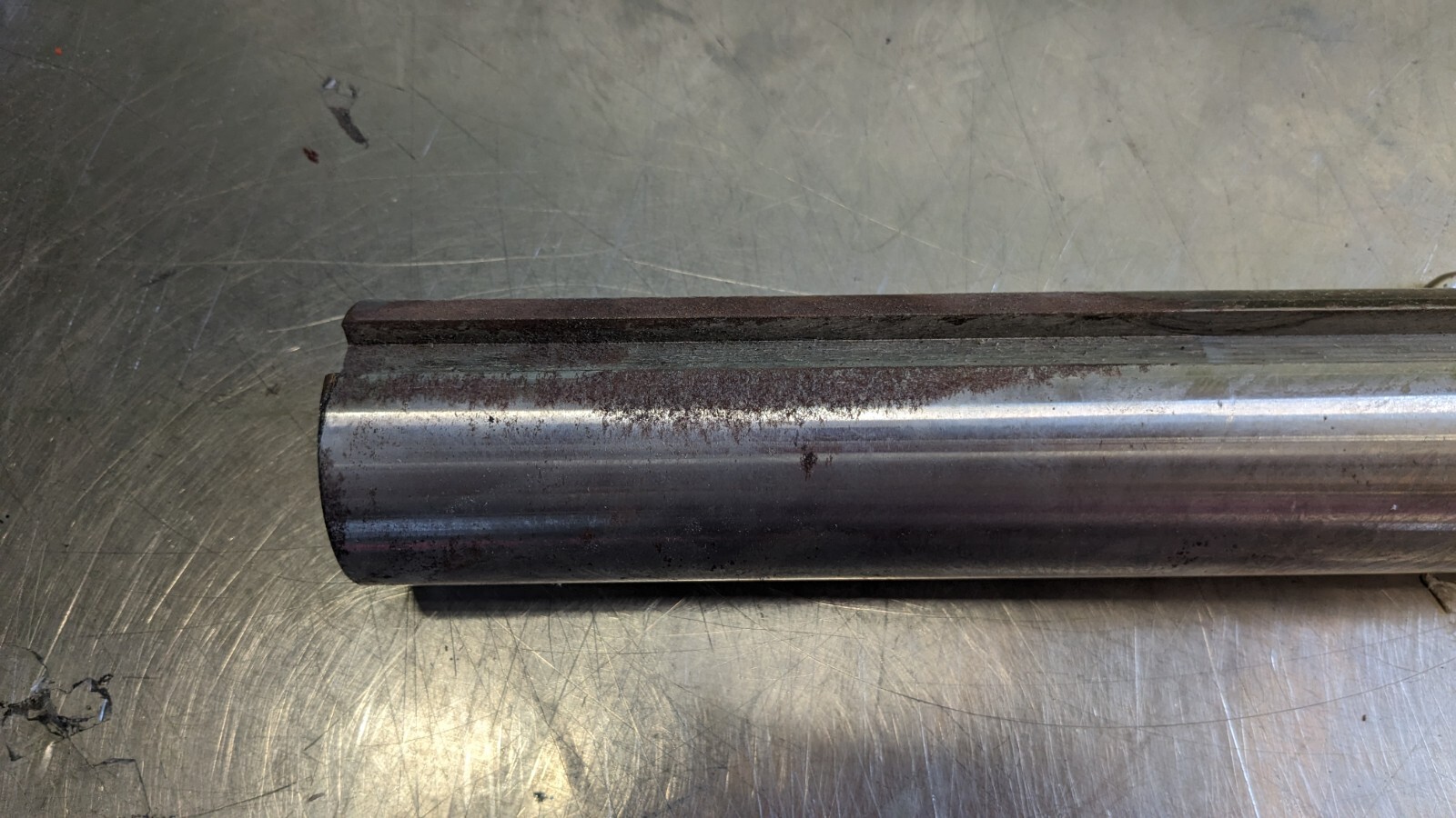 Round Linear Shafting 2.19″ Dia 48″ OAL Steel 1/2″ Key 2.19K1045ST-3