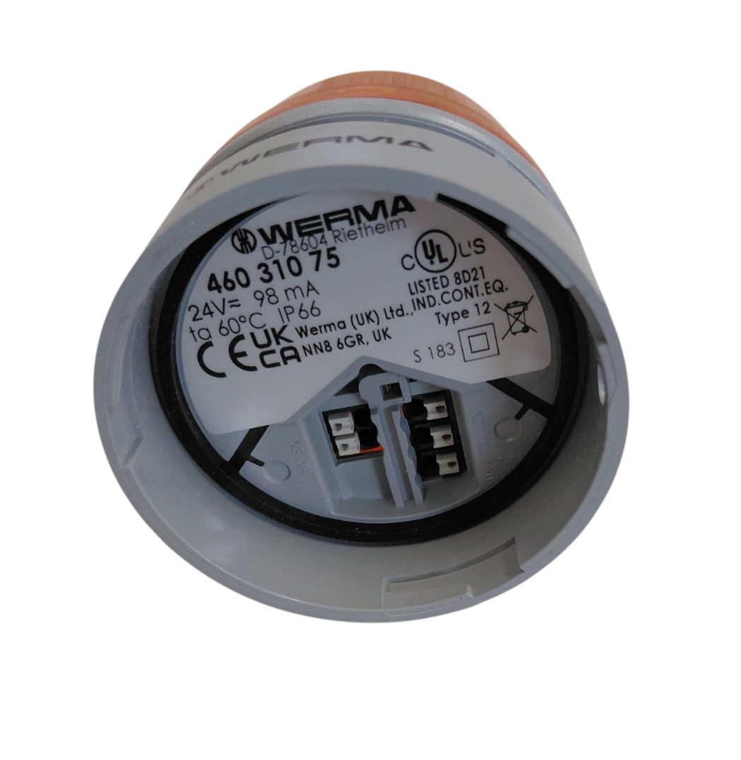 WERMA EvoSIGNAL Mini TwinLIGHT Combi 46031075 Amber Beacon 24V AC/DC IP66