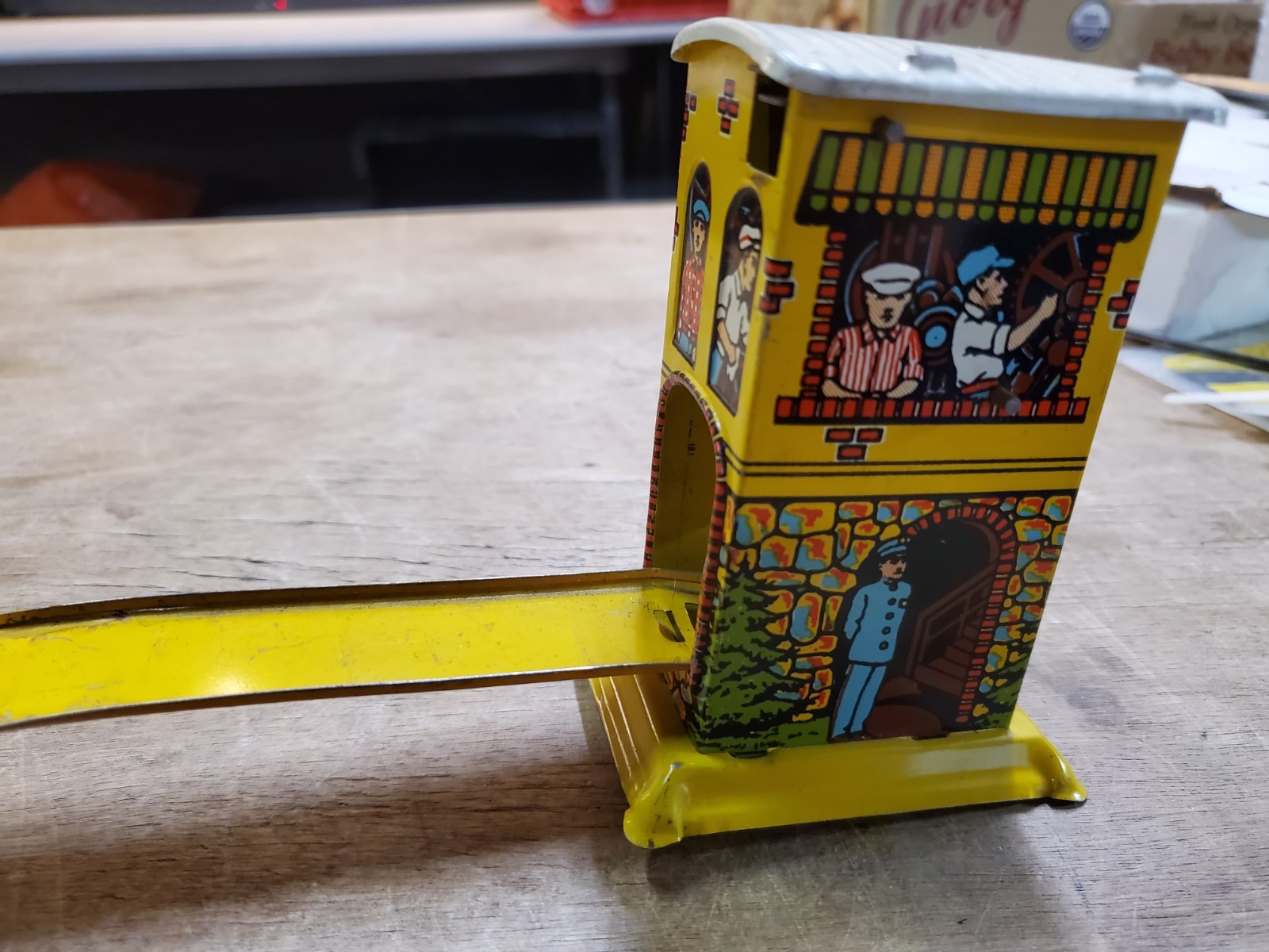 Vintage 1930s Unique Art Capitol Hill Racer Wind-Up Tin Litho Toy for Parts