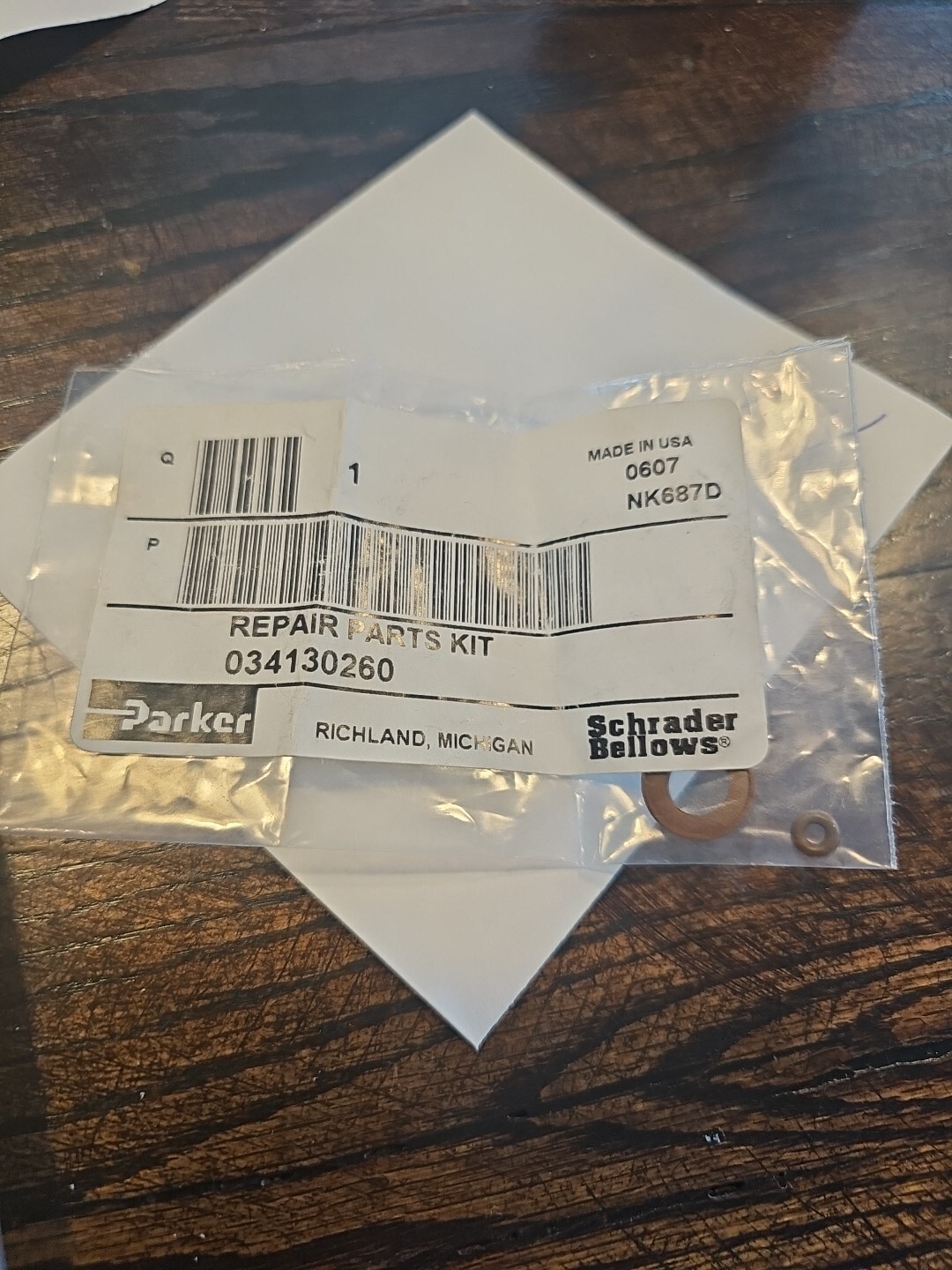 Parker Repair PARTS Kit 034130260 SCHRADER BELLOWS 0607 NK687D
