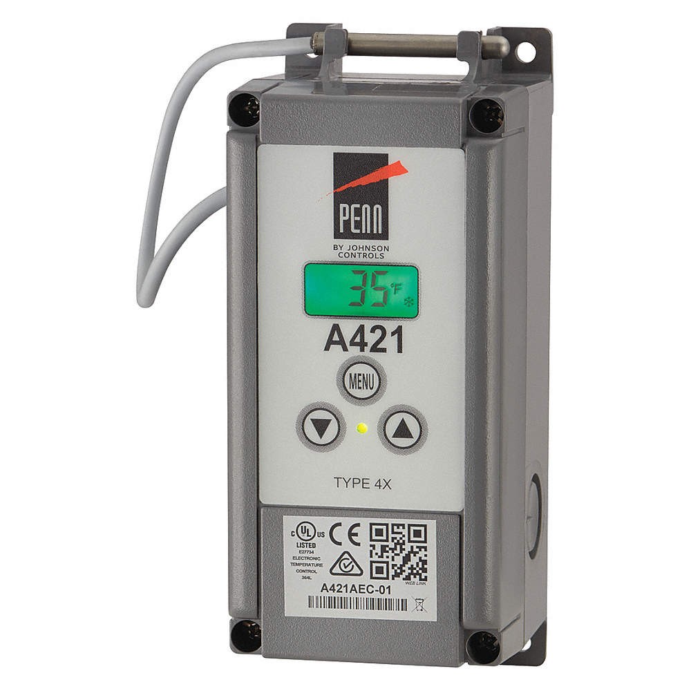 JOHNSON CONTROLS A421AED-01C Temp Control,Heat and Cool,-40-212F 35LY86