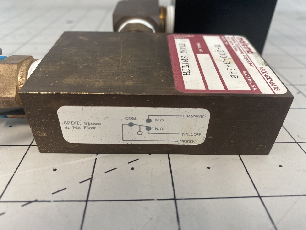 Malema Sensors M-200-B-3-B Flow Switch Lam Research 853-14650-001