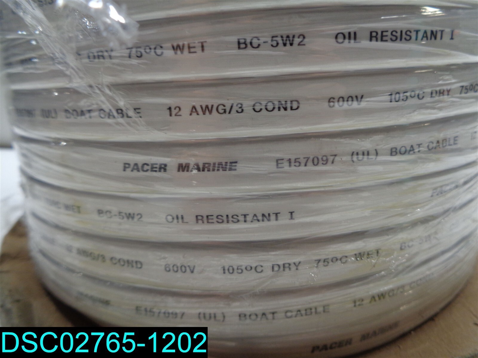PACER MARINE E157097 12 AWG/3 COND 600V Round Boat Cable