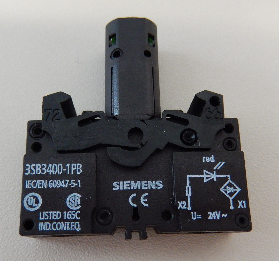 Siemens 3SB3 400-1PB RED, LED 24V AC/DC Bulb Socket